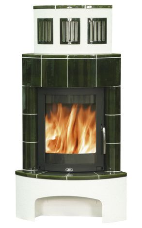 Печь-камин ABX Normandie (угловая), зеленая в Анапе